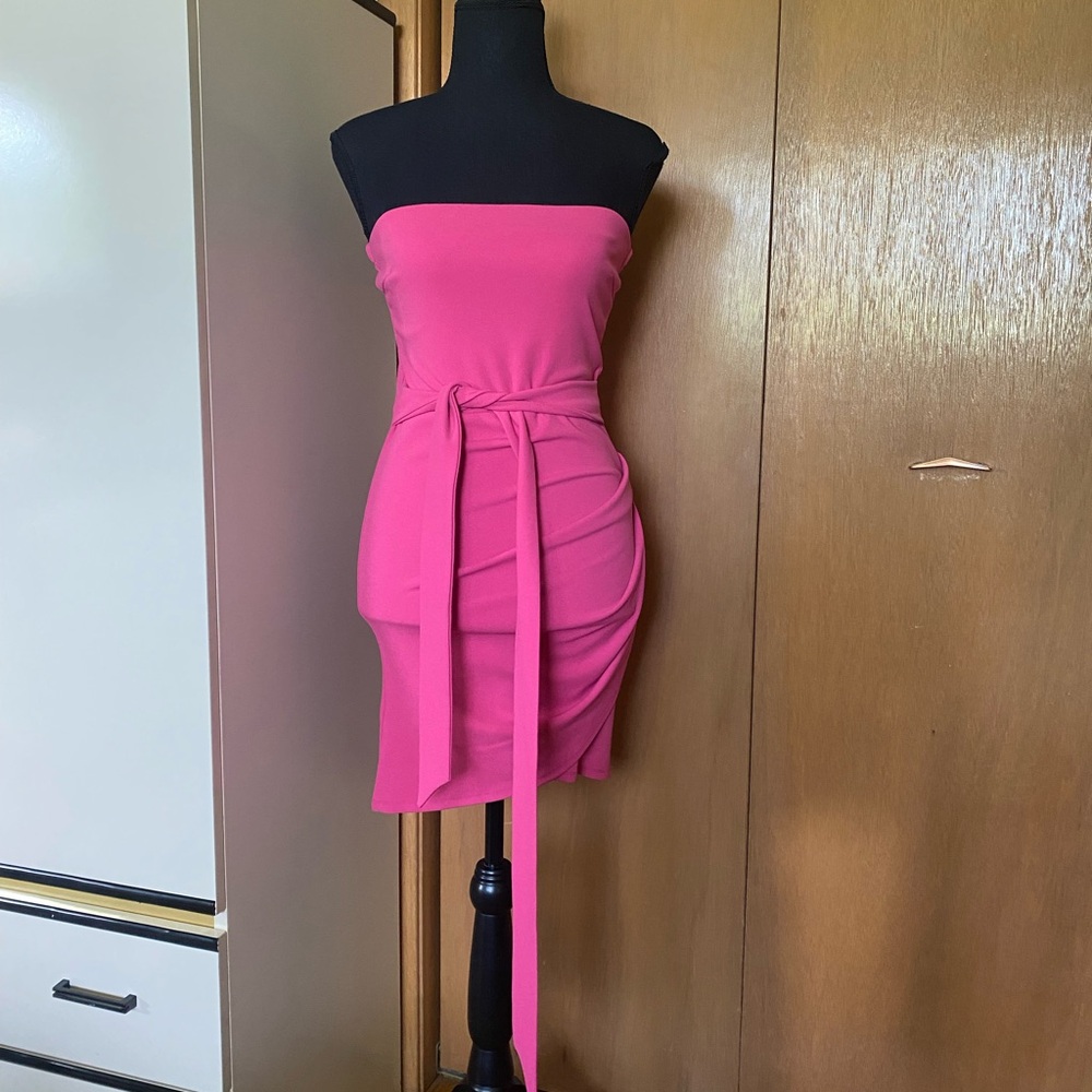 Revamped Fuchsia Strapless Dress